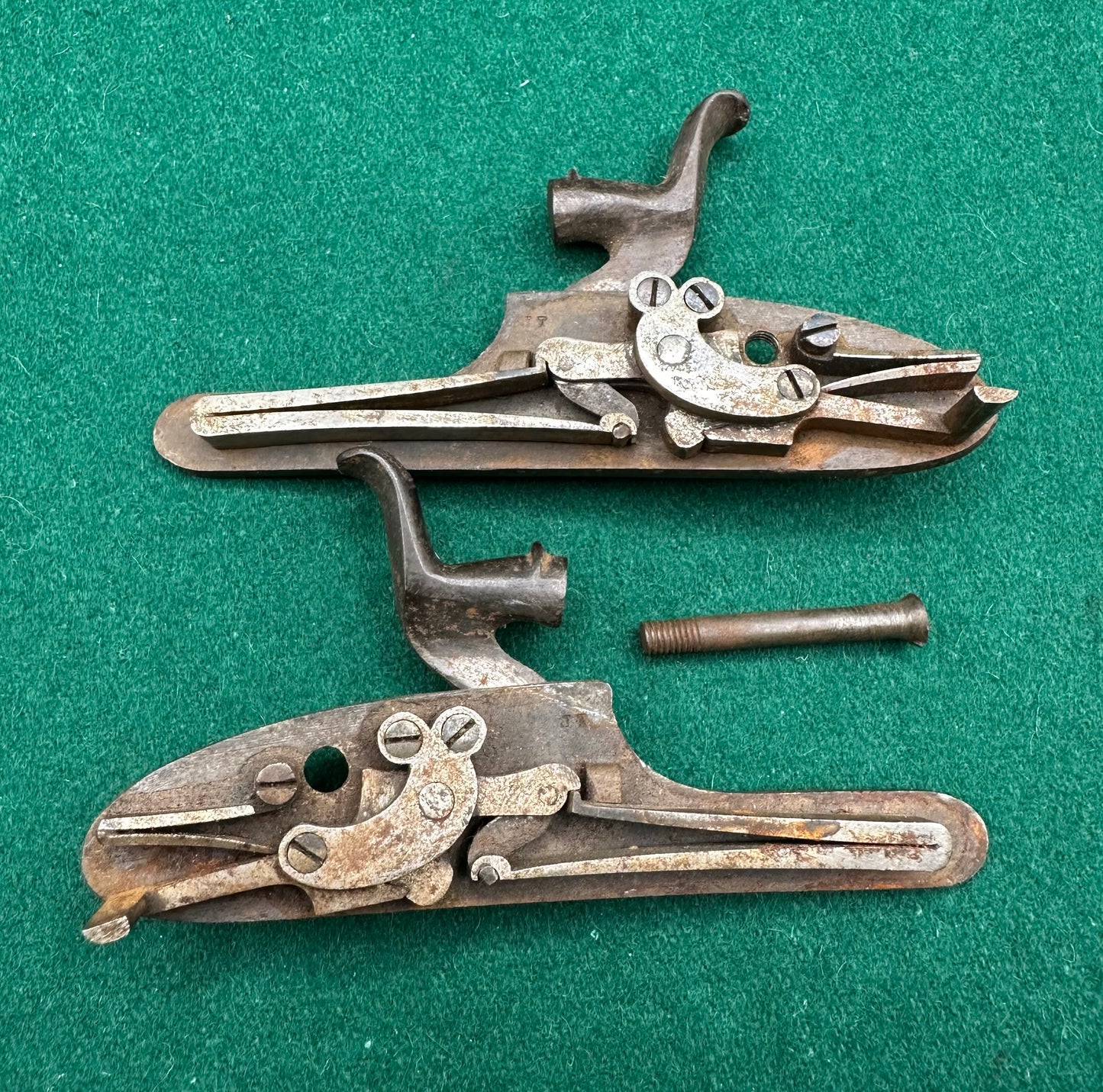 Pair Of Hammer/Pinfire Unsigned Sporting Gun Locks