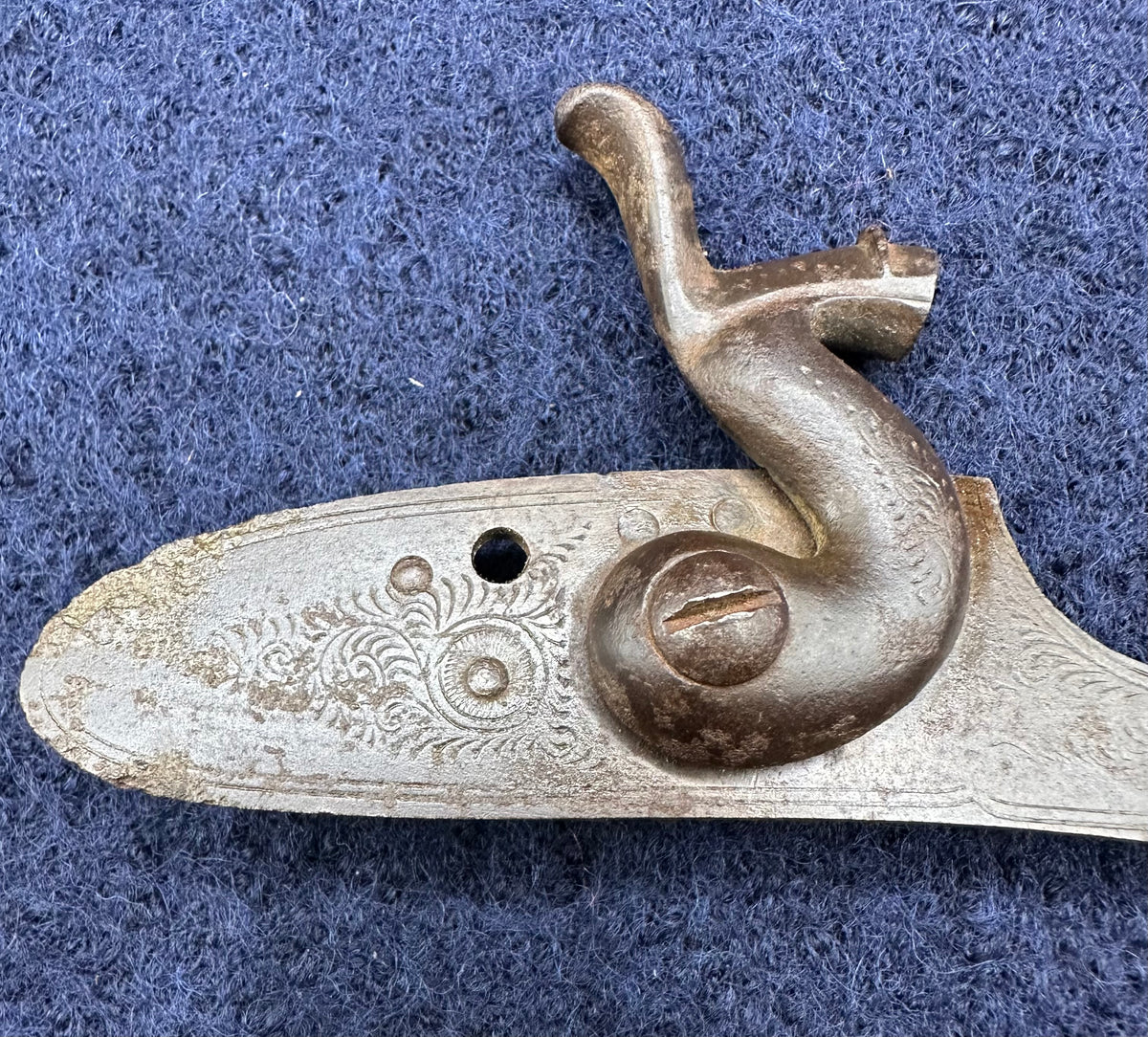 Pair Of Hammer Sporting Gun Locks With Foliate Engraving
