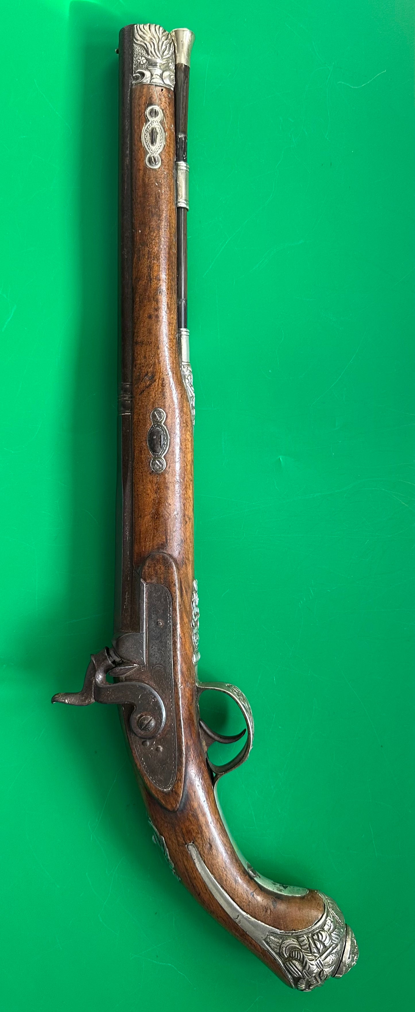 Silver Mounted Dueling Pistol By E Stavredhio