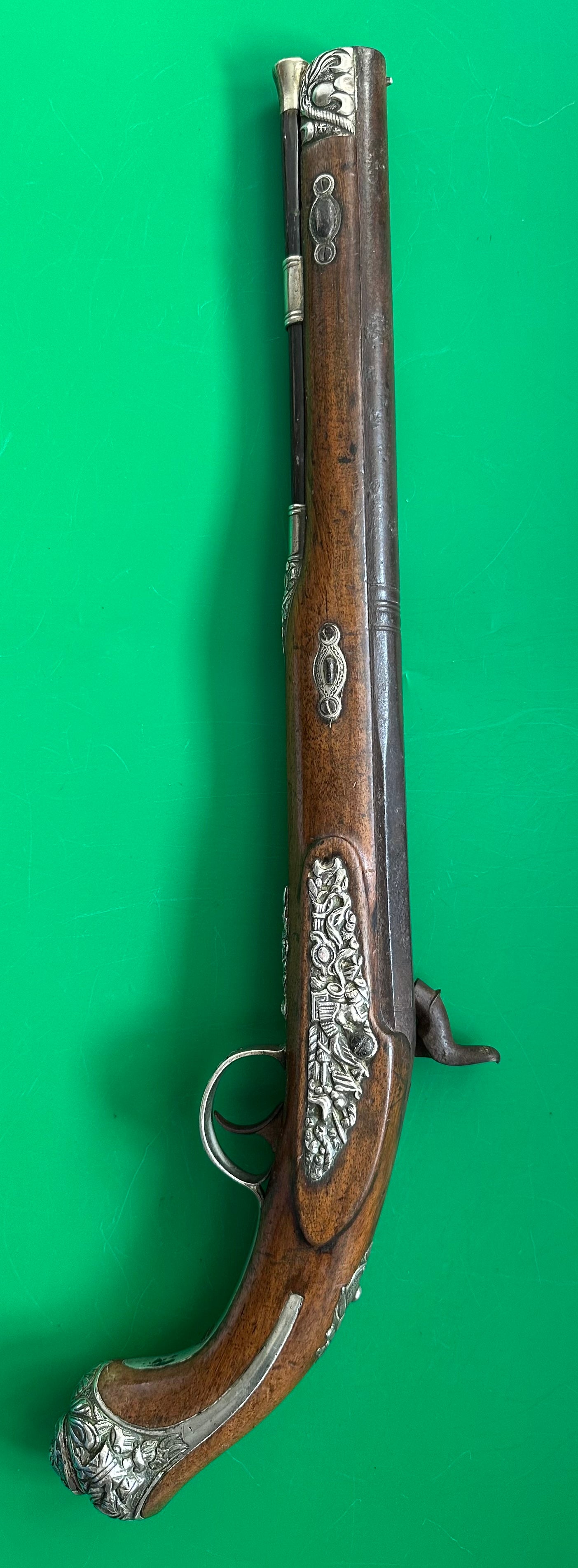 Silver Mounted Dueling Pistol By E Stavredhio