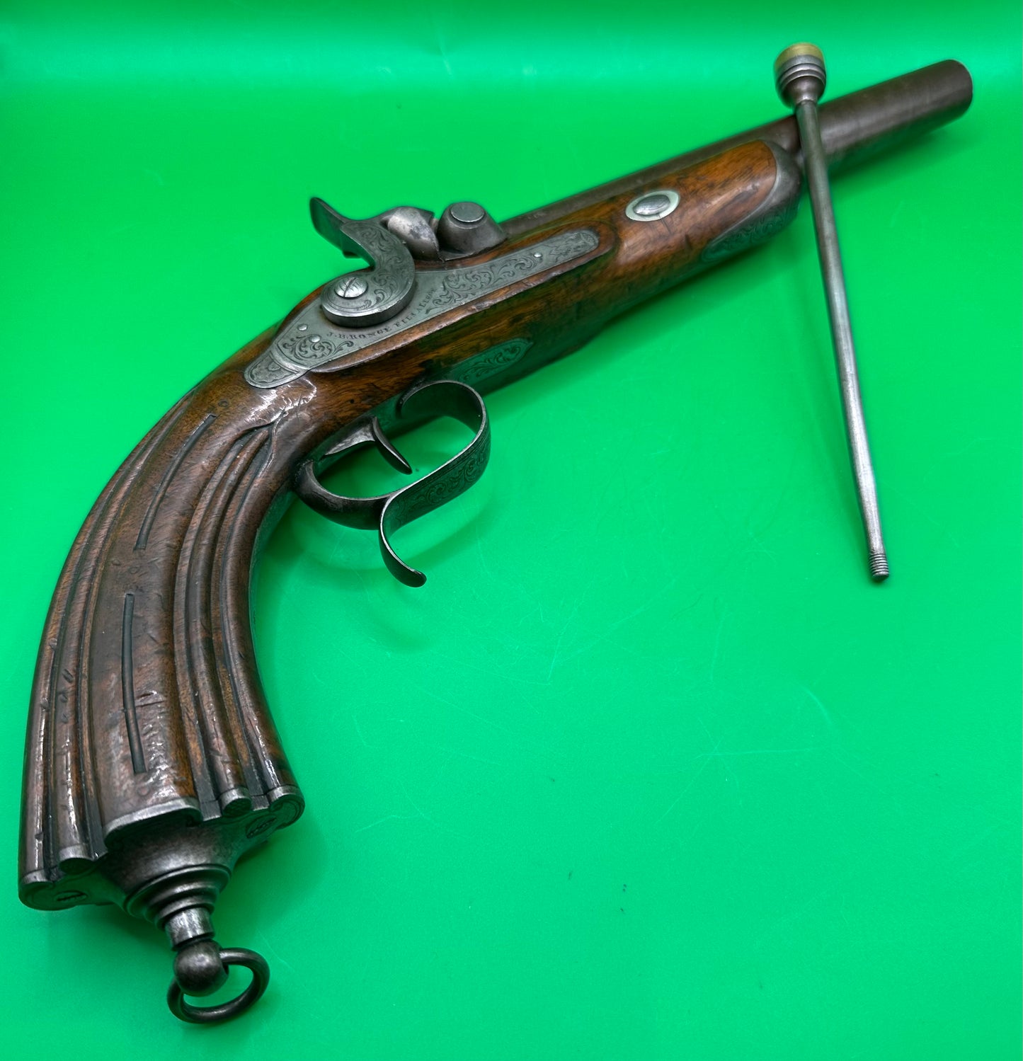 Belgian Rifled Officers Pistol By J B Ronge