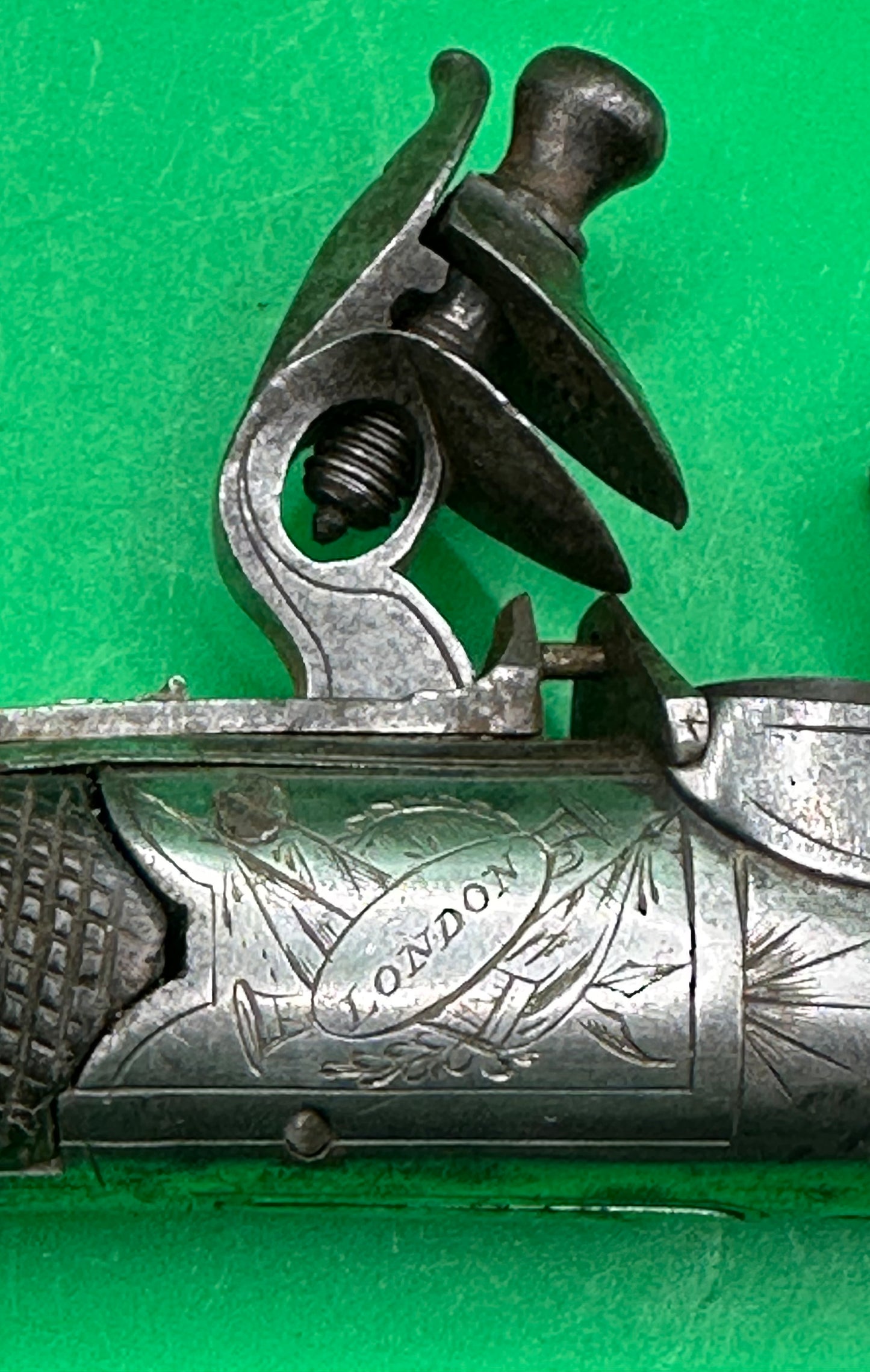 English Round Framed Flintlock Pocket Pistol