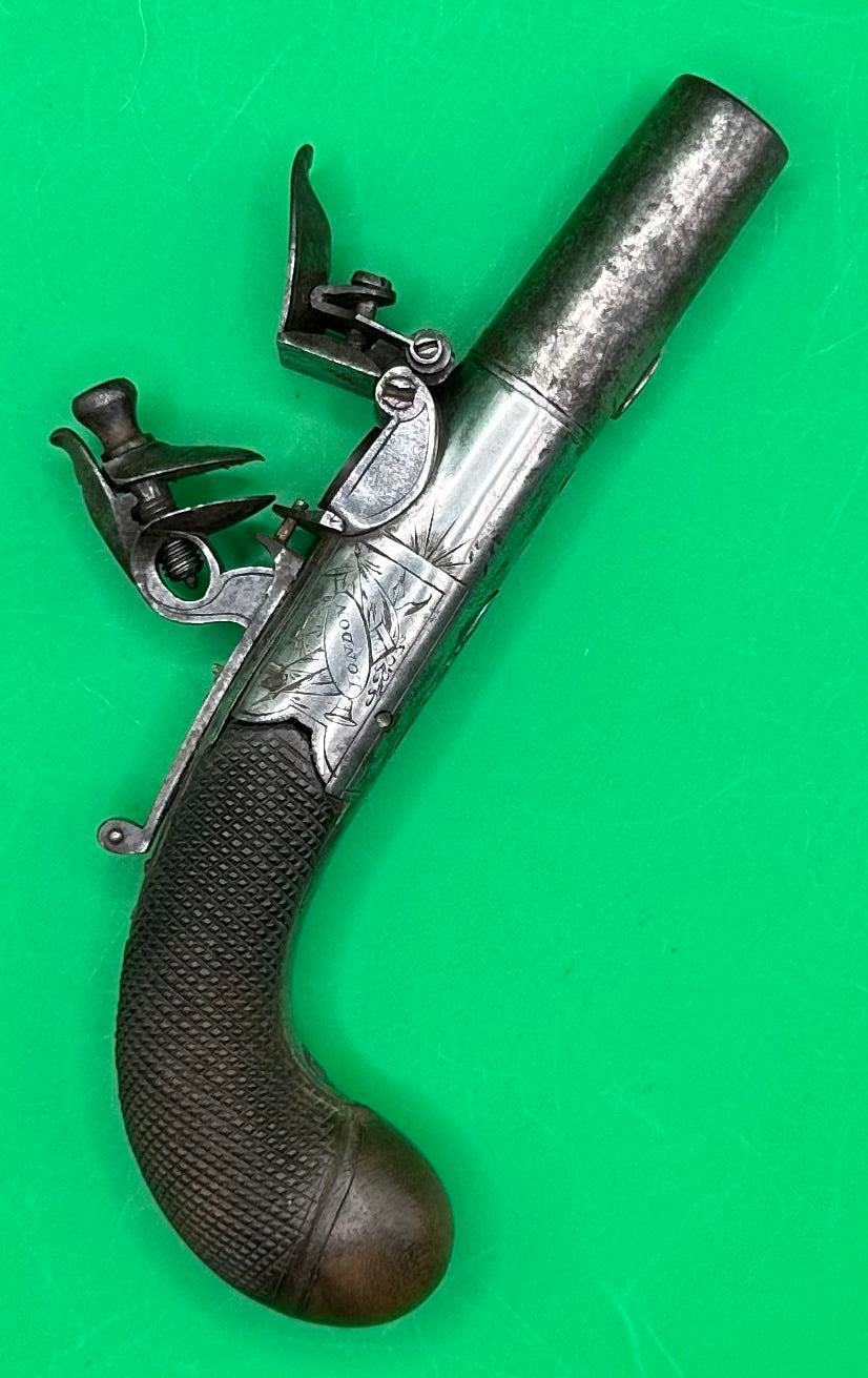 English Round Framed Flintlock Pocket Pistol
