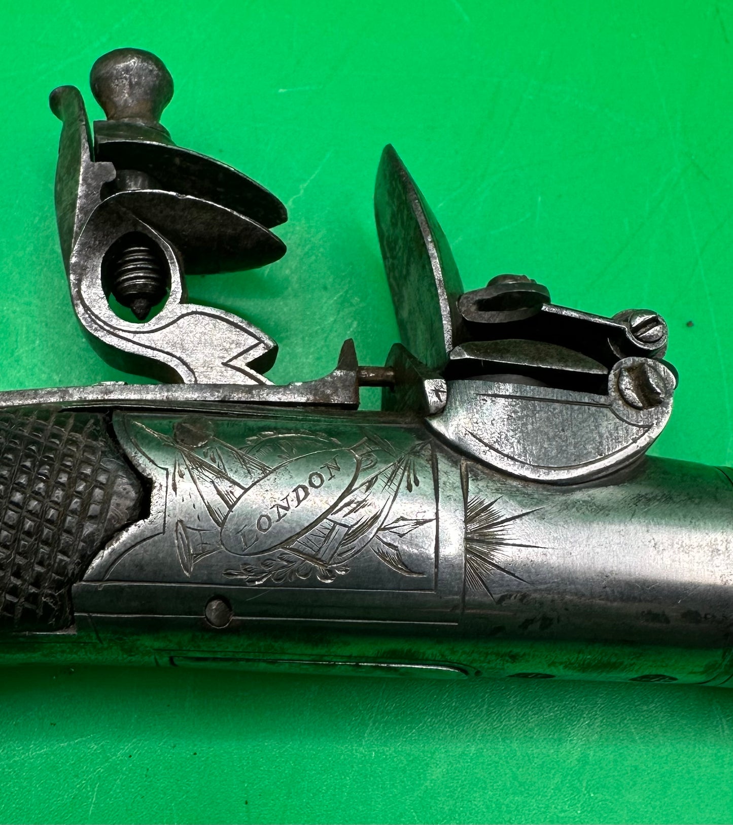 English Round Framed Flintlock Pocket Pistol