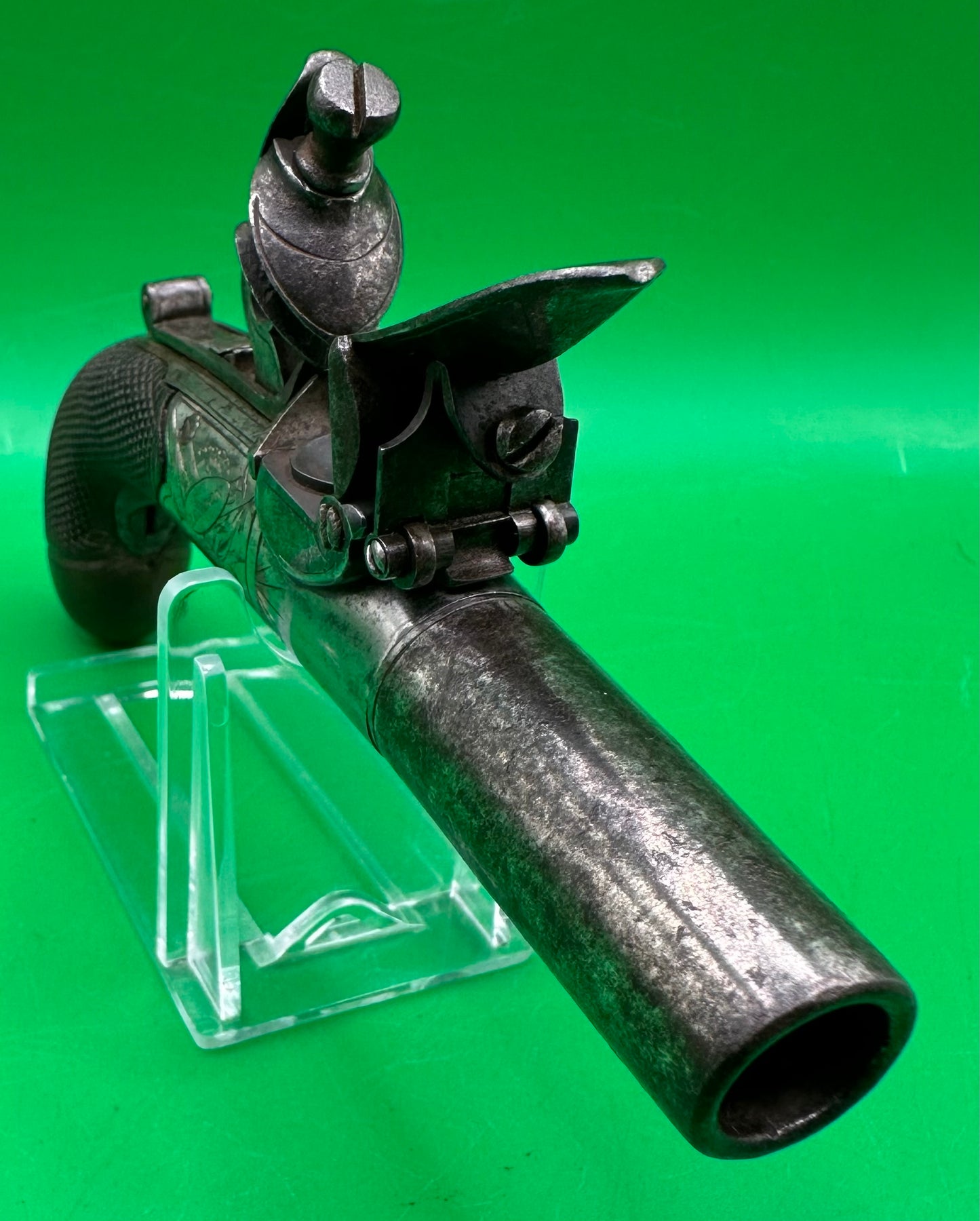 English Round Framed Flintlock Pocket Pistol