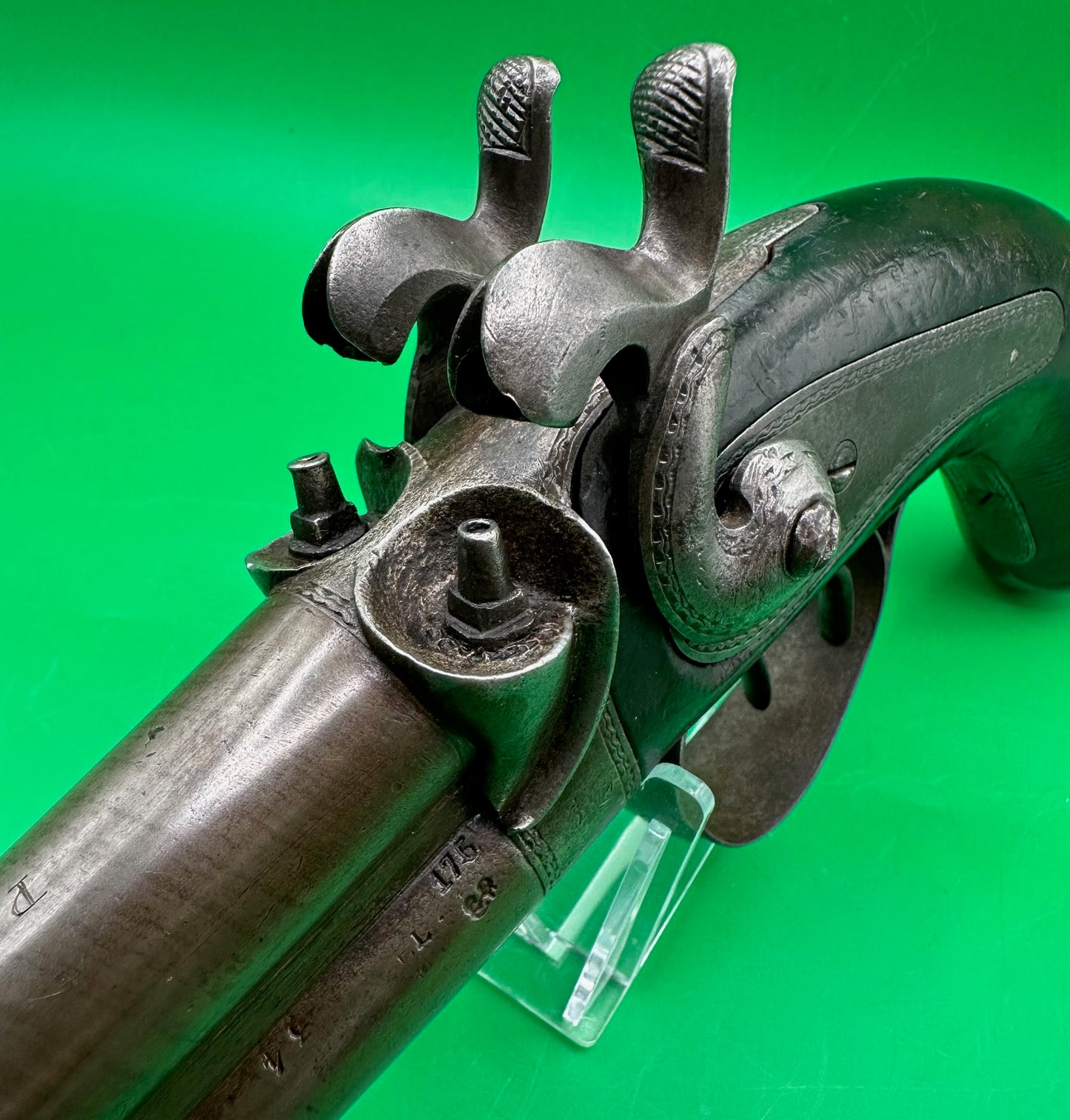 Double Barreled Howdah or Officers Pistol By P Hermann Of Aarberg