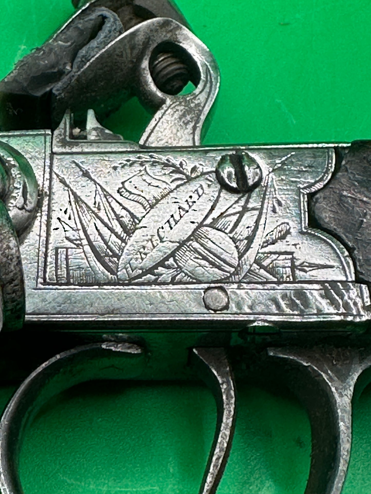 Tap Action Double Barreled Flintlock Pocket Pistol