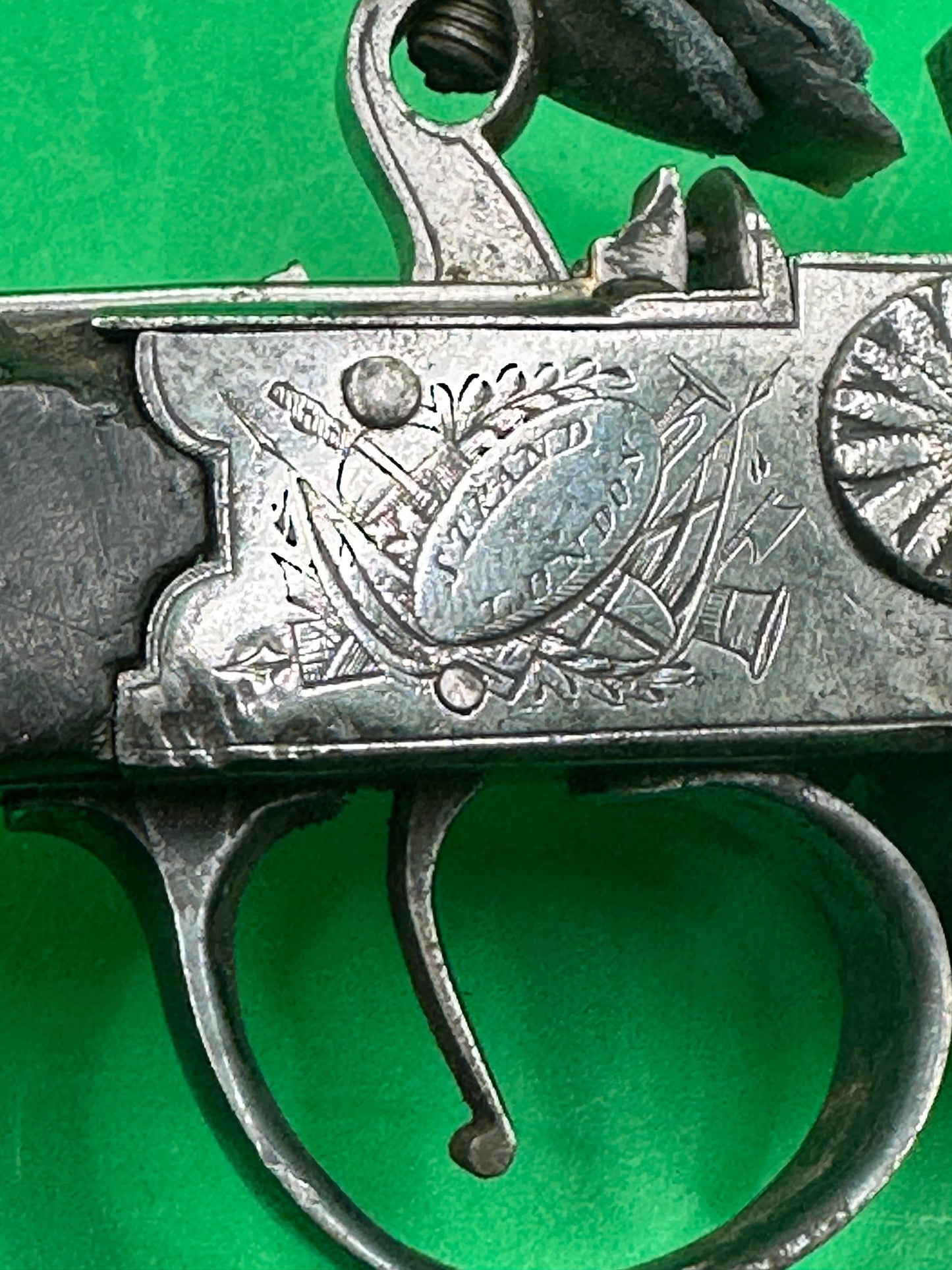 Tap Action Double Barreled Flintlock Pocket Pistol