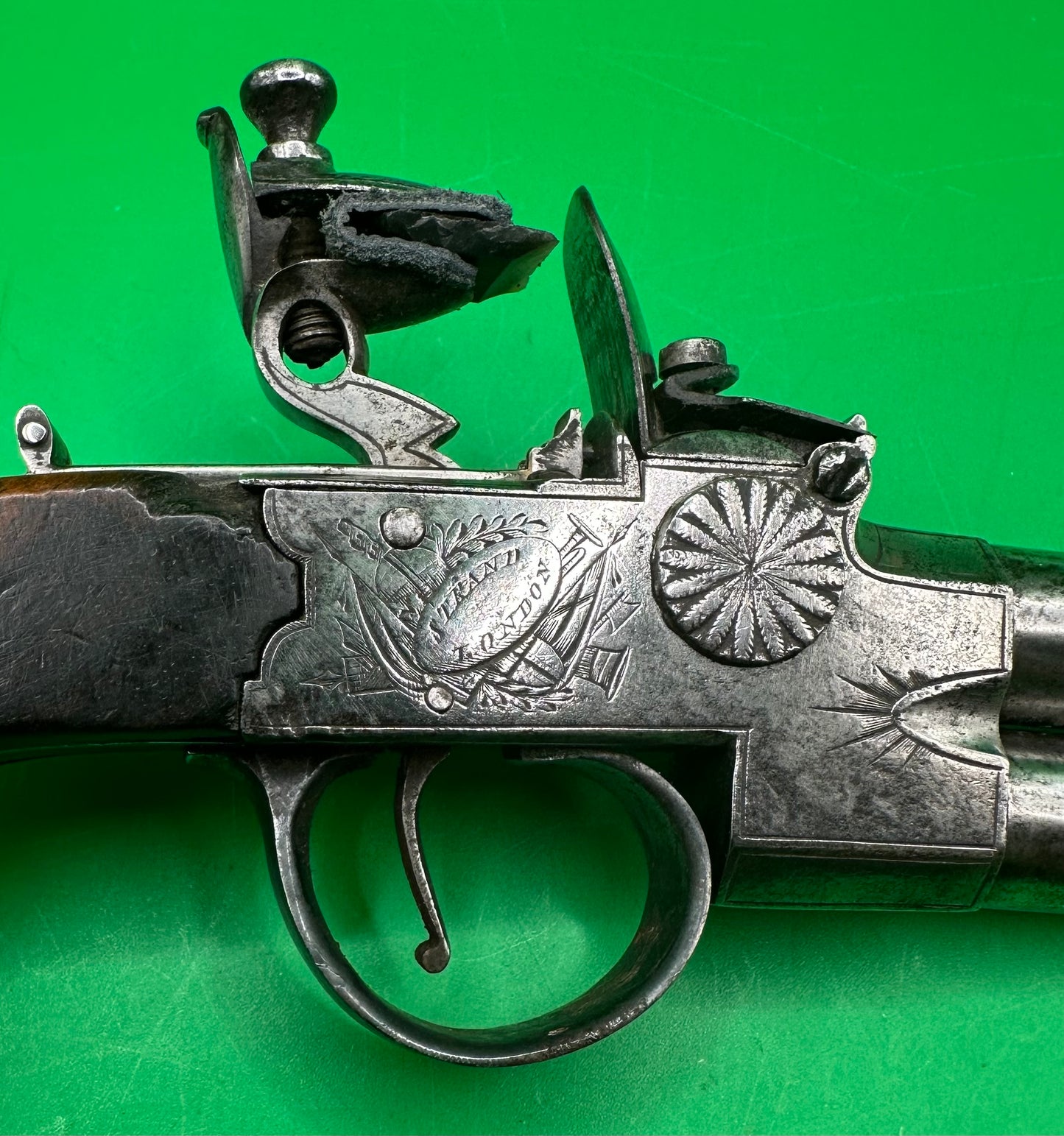 Tap Action Double Barreled Flintlock Pocket Pistol