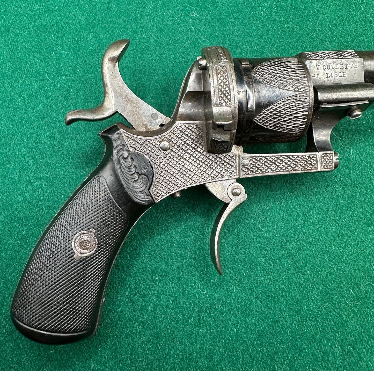A Decorated Pocket Pinfire Revolver By V Collette