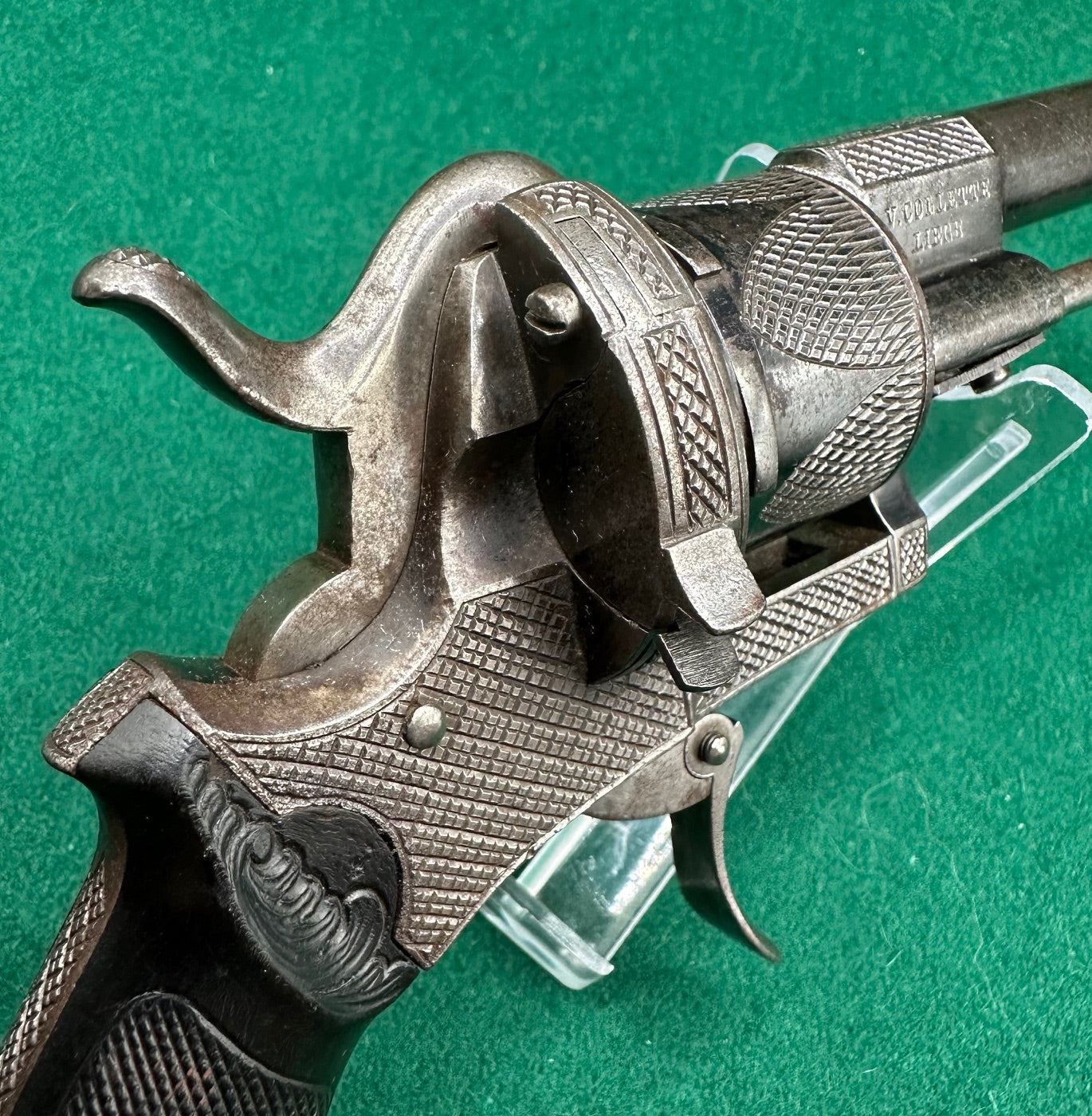 A Decorated Pocket Pinfire Revolver By V Collette