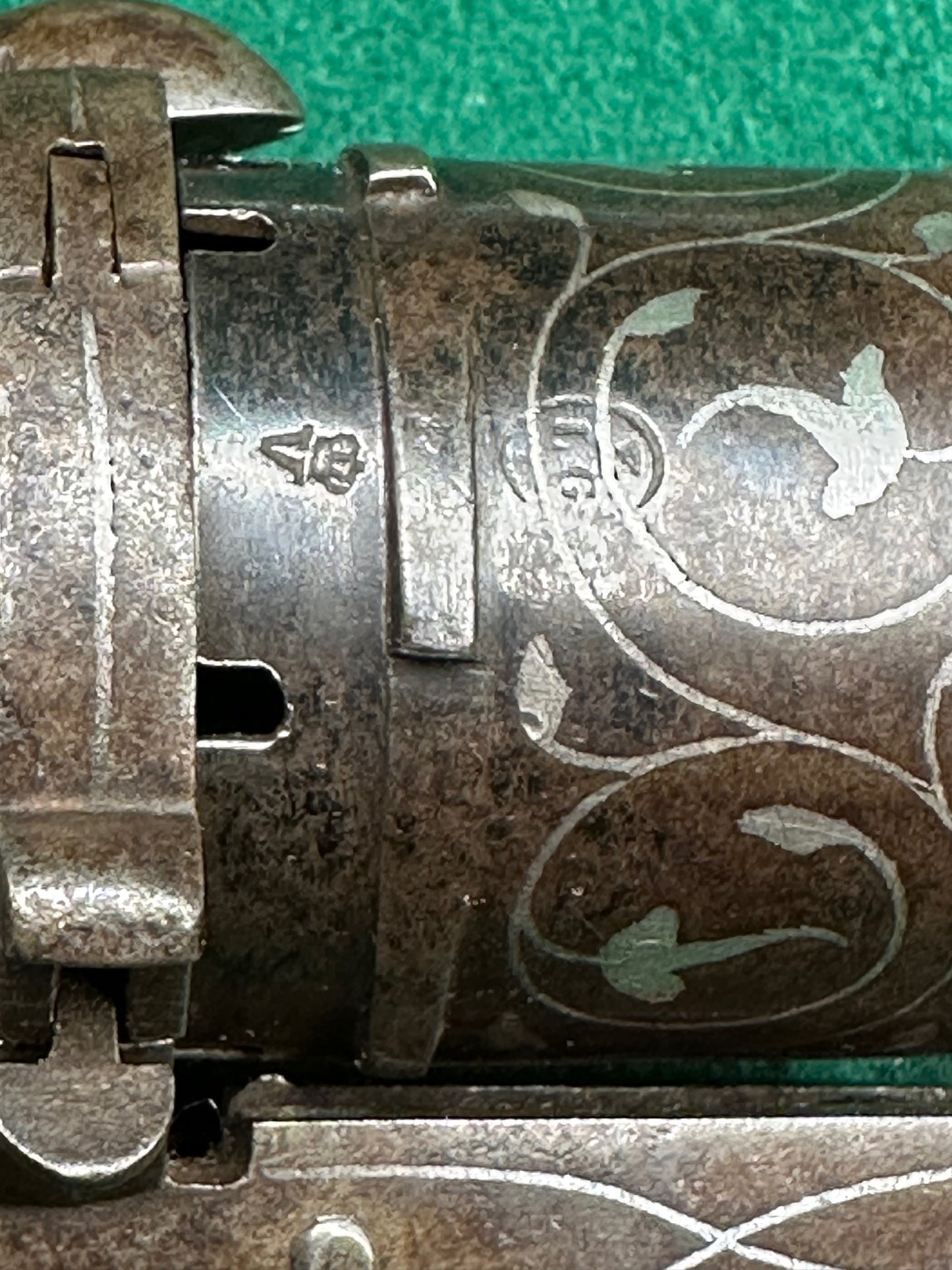 A Belgian 7mm Pinfire Pocket Pistol Inlaid With Silver