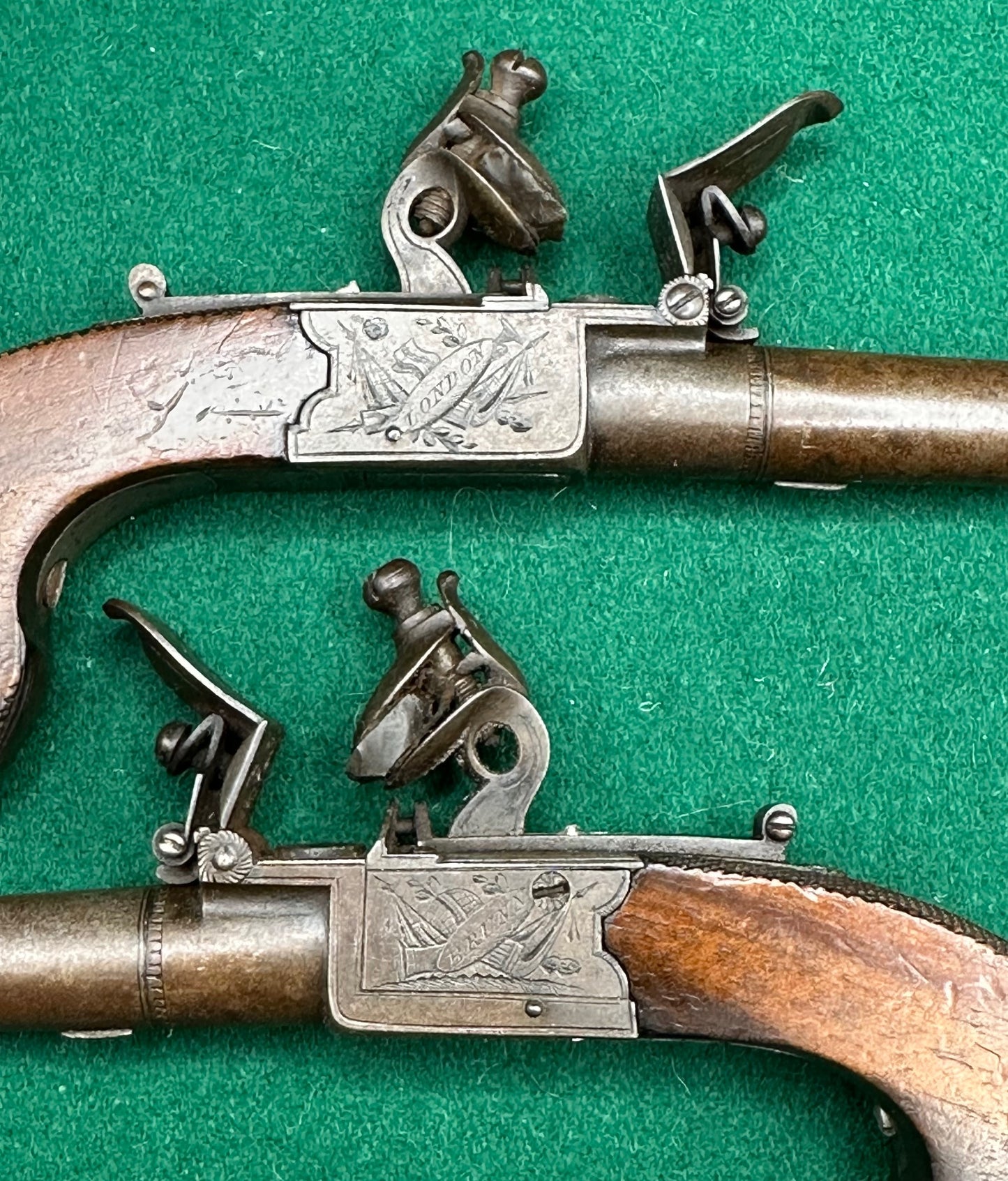 Beautiful Cased Set Of English Pocket Pistols By Brunn