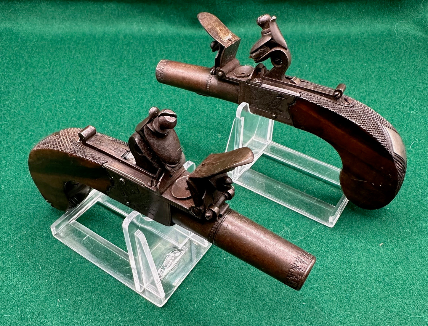 Beautiful Cased Set Of English Pocket Pistols By Brunn