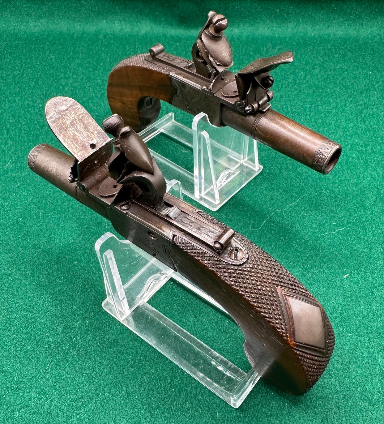 Beautiful Cased Set Of English Pocket Pistols By Brunn