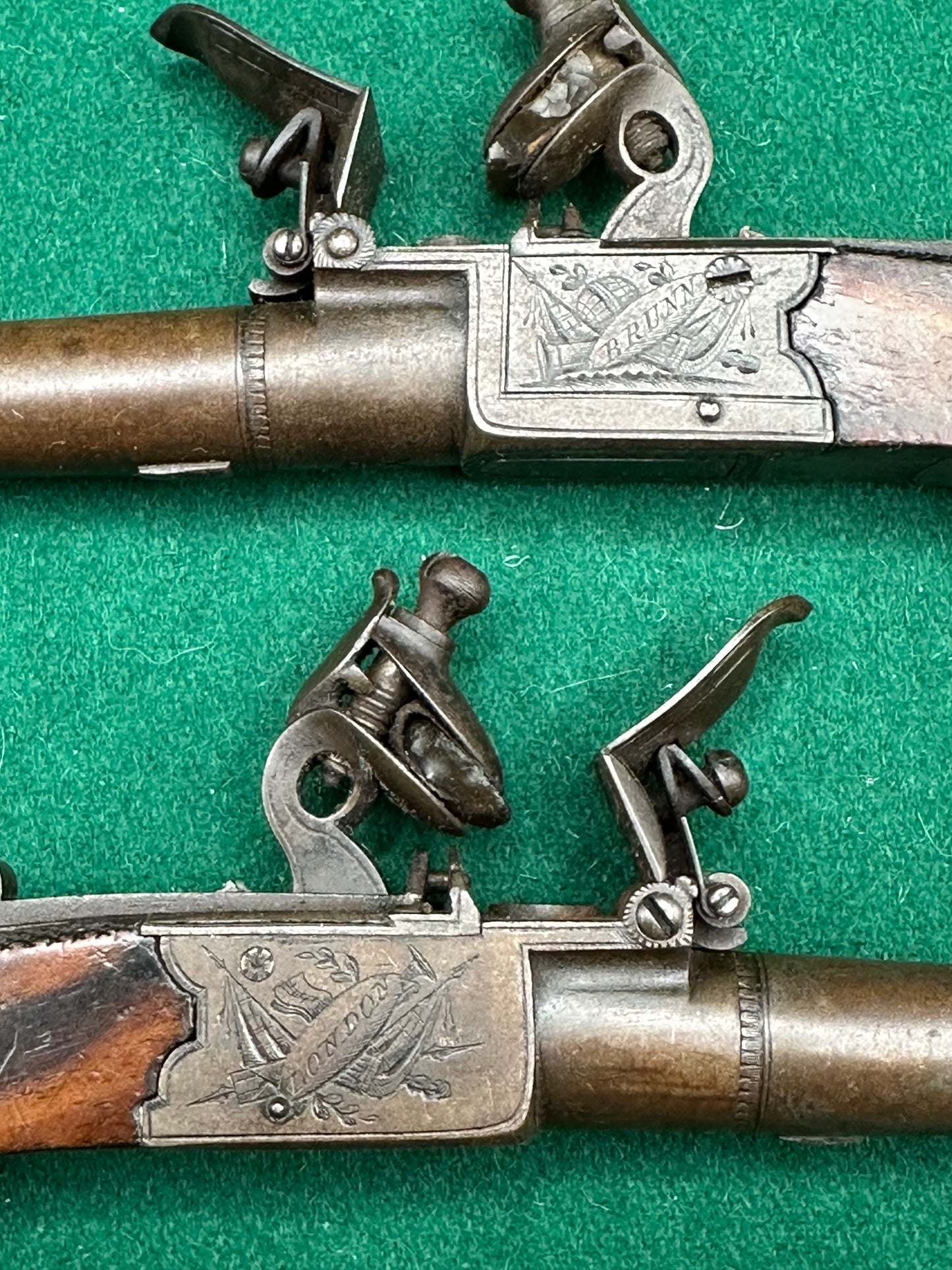 Beautiful Cased Set Of English Pocket Pistols By Brunn