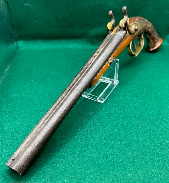 Exhibition Grade Double Barrelled Percussion Cap Pistol