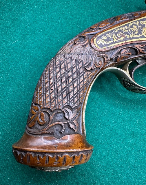 Exhibition Grade Double Barrelled Percussion Cap Pistol