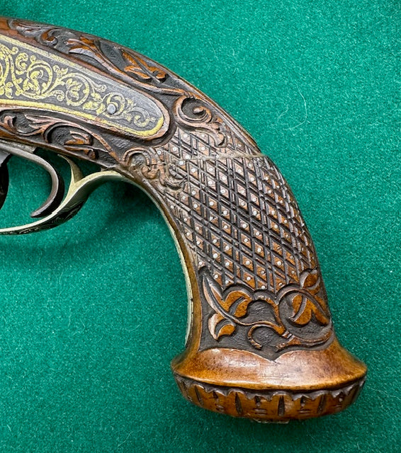 Exhibition Grade Double Barrelled Percussion Cap Pistol