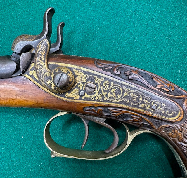 Exhibition Grade Double Barrelled Percussion Cap Pistol