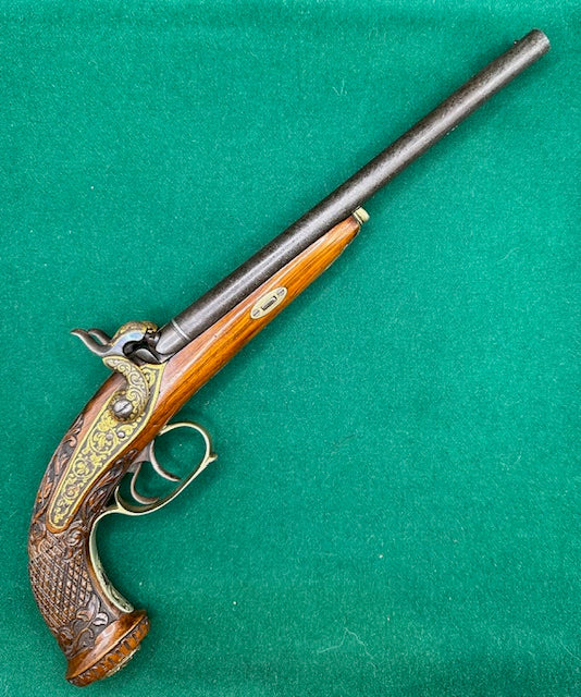 Exhibition Grade Double Barrelled Percussion Cap Pistol