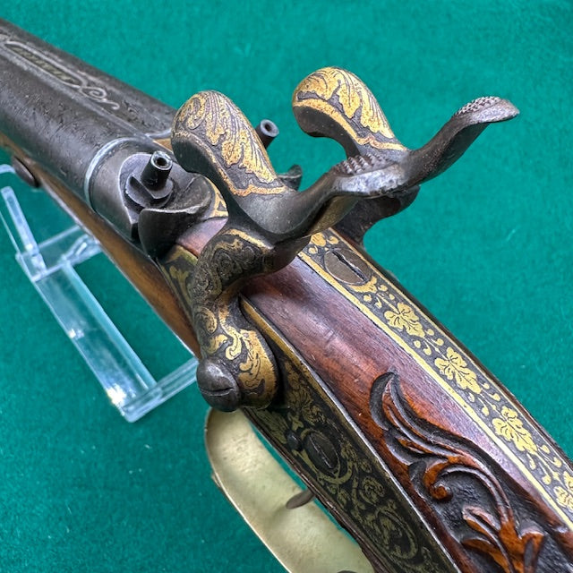 Exhibition Grade Double Barrelled Percussion Cap Pistol