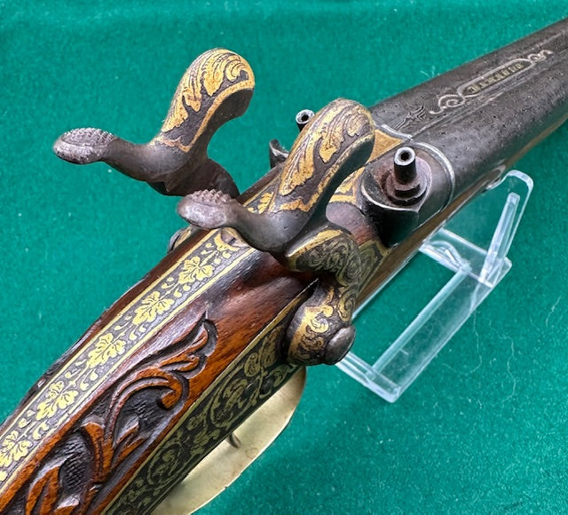 Exhibition Grade Double Barrelled Percussion Cap Pistol