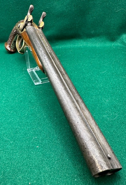 Exhibition Grade Double Barrelled Percussion Cap Pistol