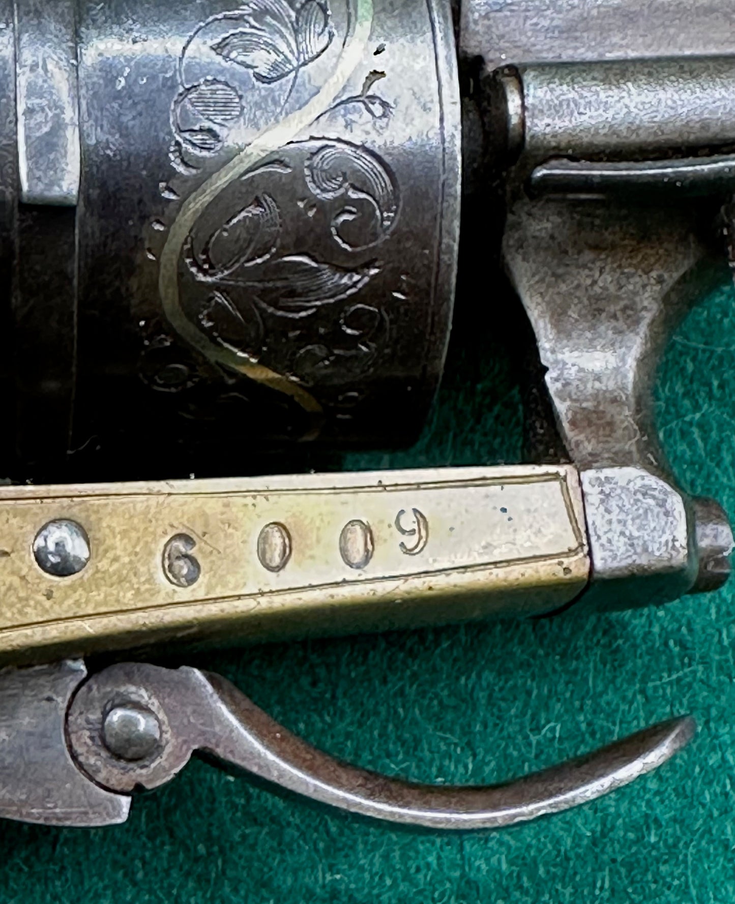 A Stunning Gilt Pinfire Pocket Revolver In Its Fitted Case