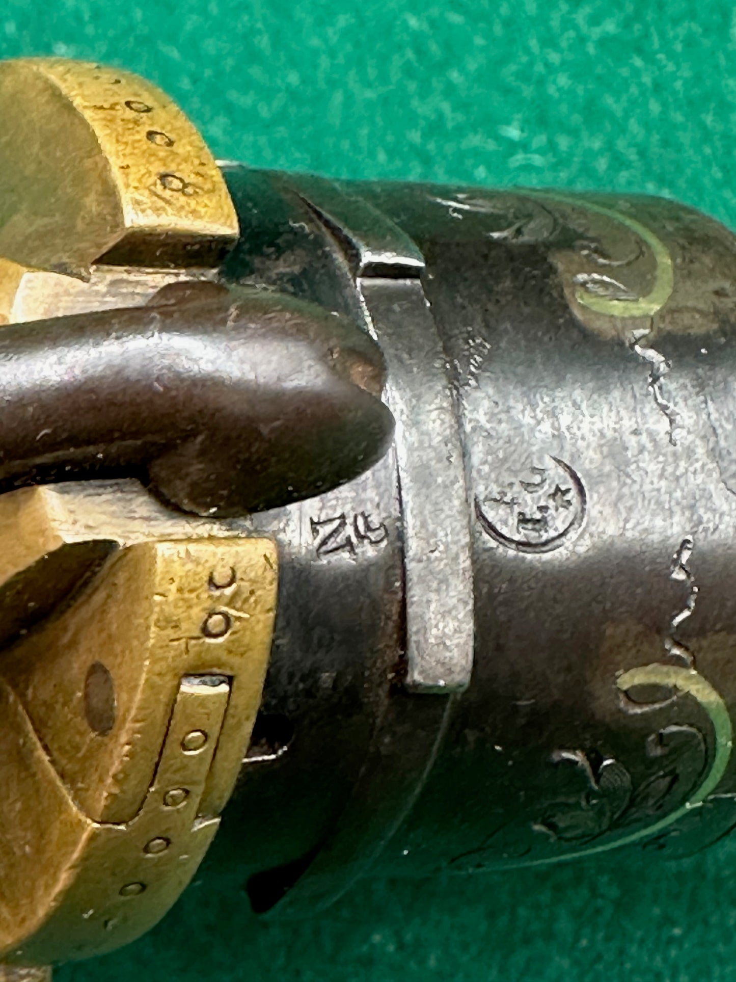 A Stunning Gilt Pinfire Pocket Revolver In Its Fitted Case