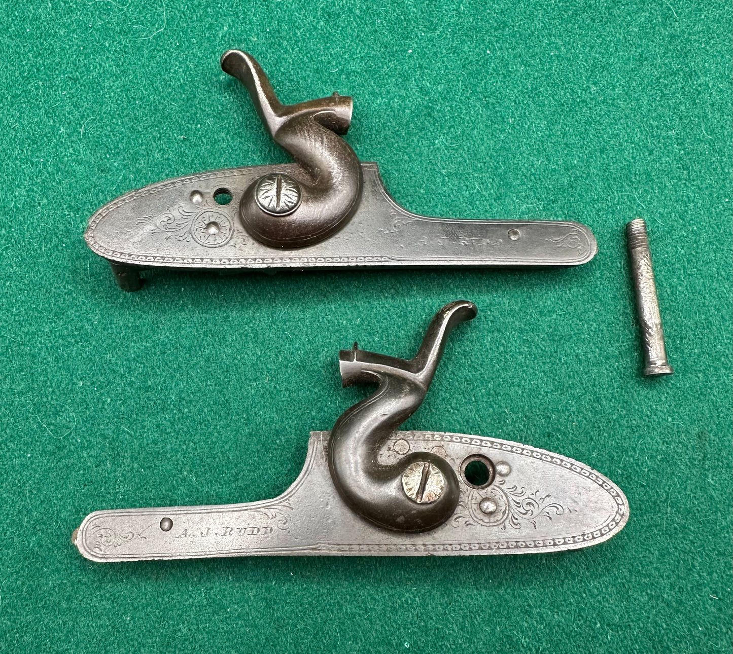 Pair Of Hammer/Pinfire Sporting Gun Locks By A J Rudd