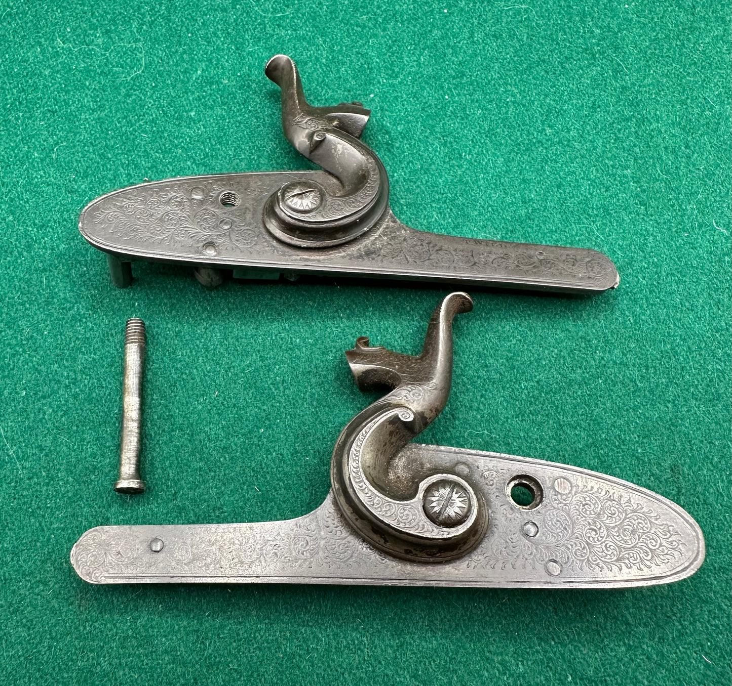 Pair Of Beautifully Engraved Hammer/Pinfire Sporting Gun Locks By T Wild