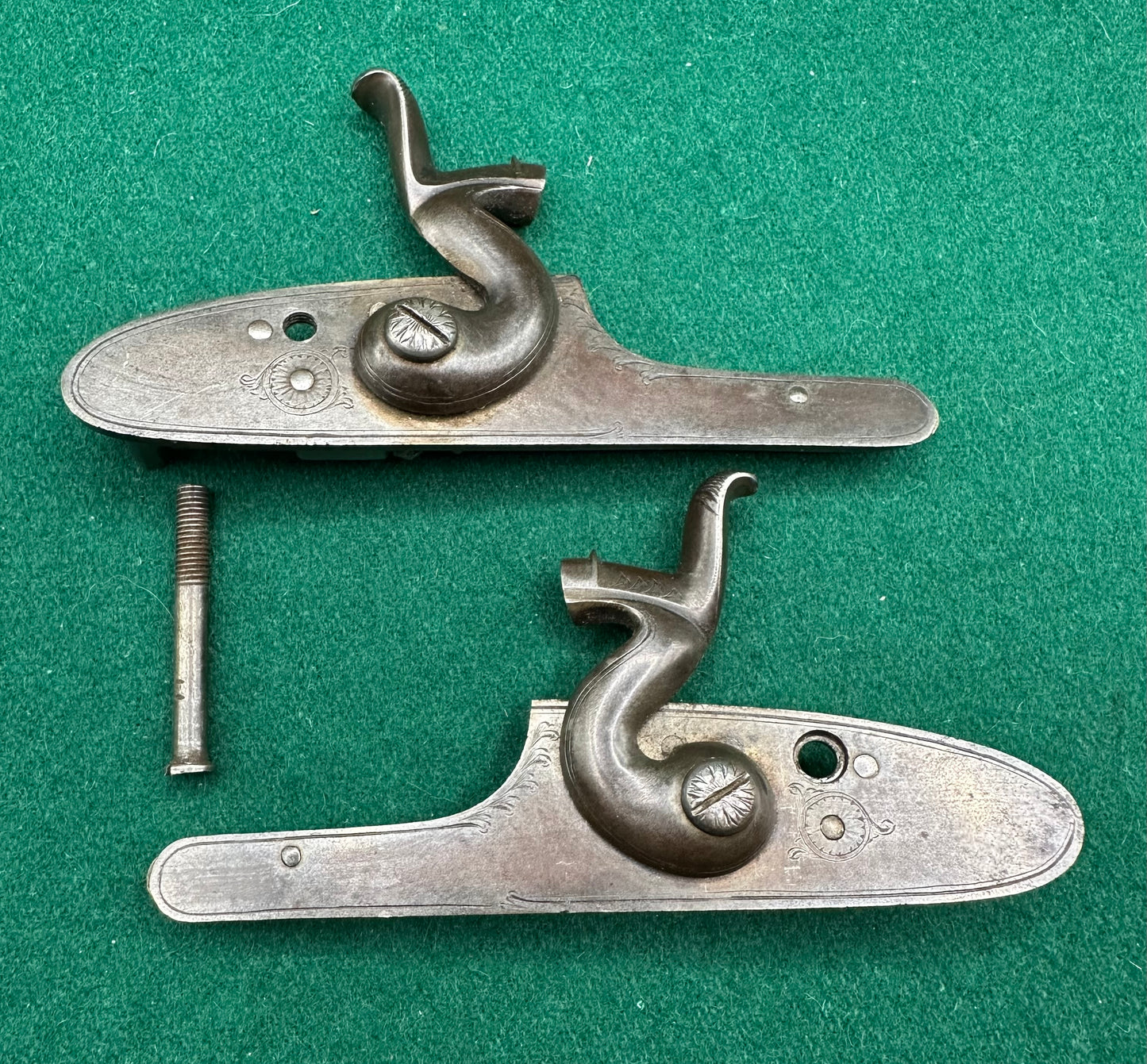 Pair Of Clean Unsigned Hammer/Pinfire Sporting Gun Locks