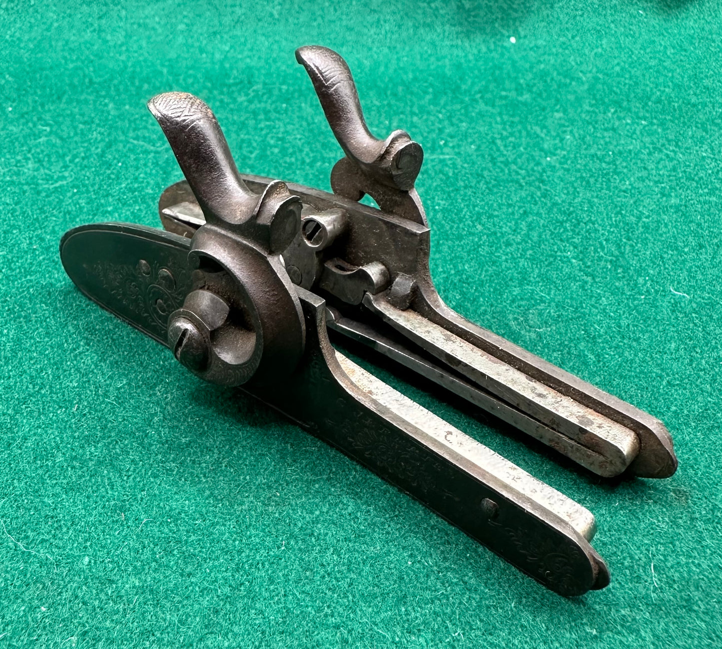 Pair Of Hammer/Pinfire Sporting Gun Locks By "G Jeffries"