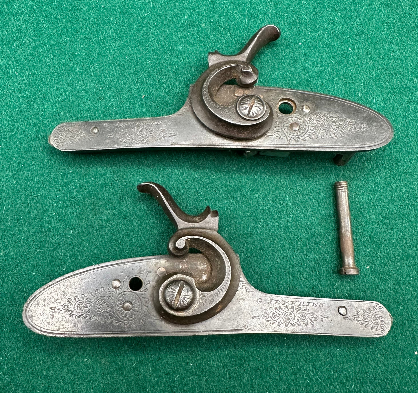 Pair Of Hammer/Pinfire Sporting Gun Locks By "G Jeffries"