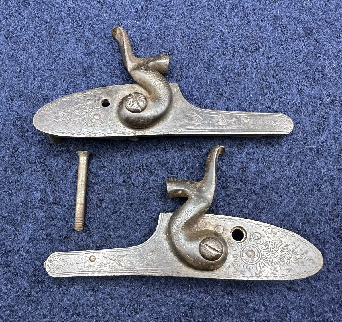 Pair Of Hammer Sporting Gun Locks With Pheasant Engraving