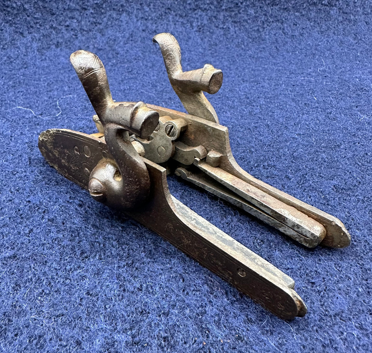 Pair Of Hammer Sporting Gun Locks With Foliate Engraving