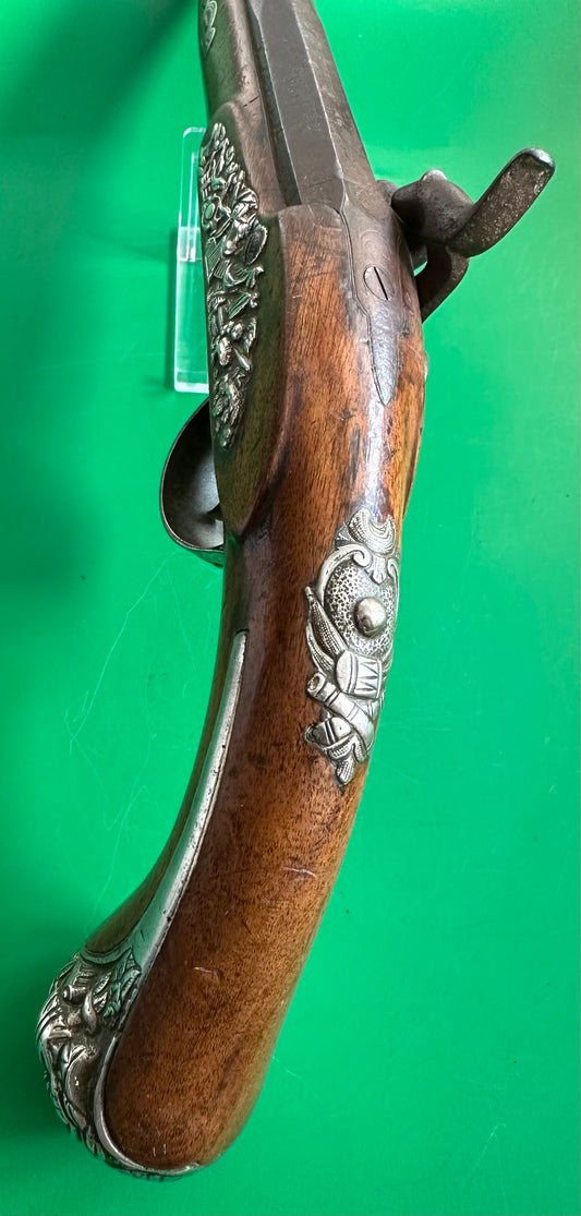 Silver Mounted Dueling Pistol By E Stavredhio