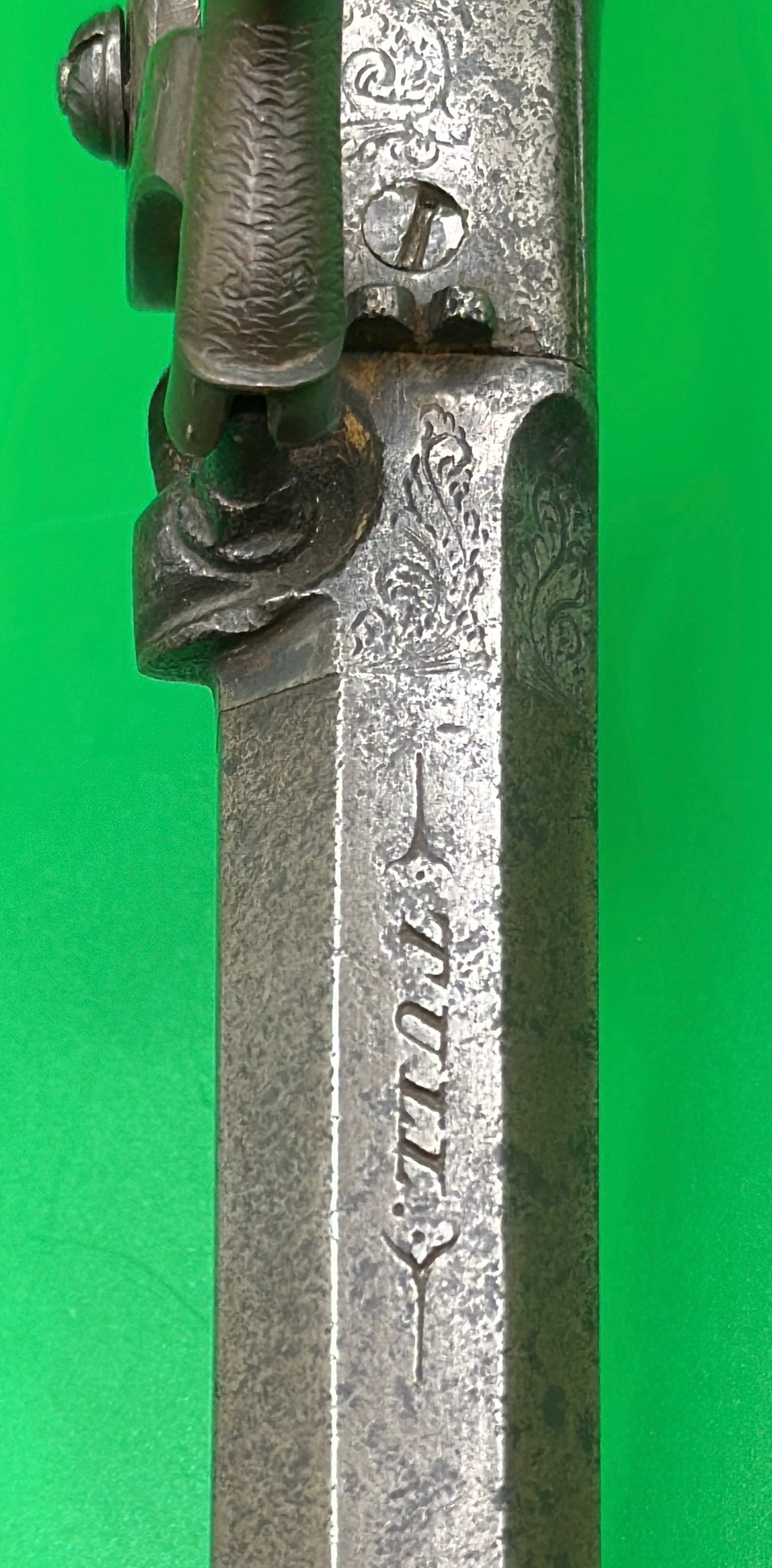 English Sidehammer Boxlock Percussion Cap Overcoat Pistol