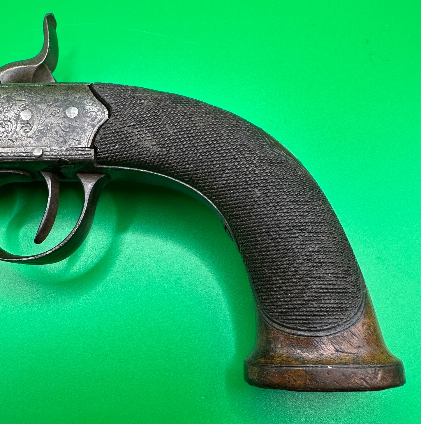 English Sidehammer Boxlock Percussion Cap Overcoat Pistol