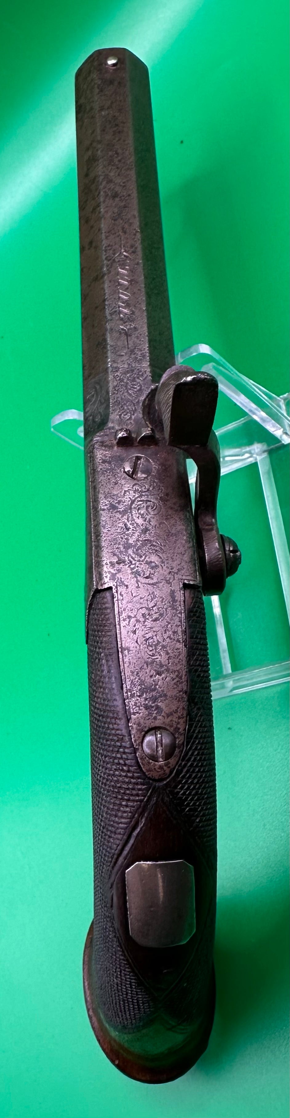 English Sidehammer Boxlock Percussion Cap Overcoat Pistol