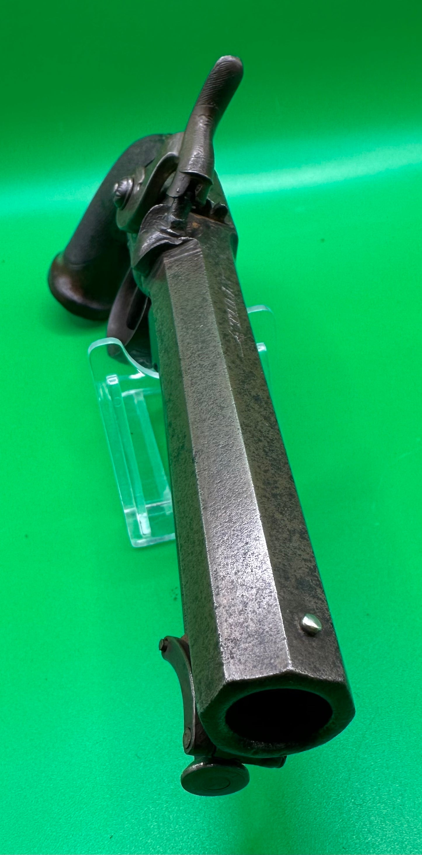 English Sidehammer Boxlock Percussion Cap Overcoat Pistol