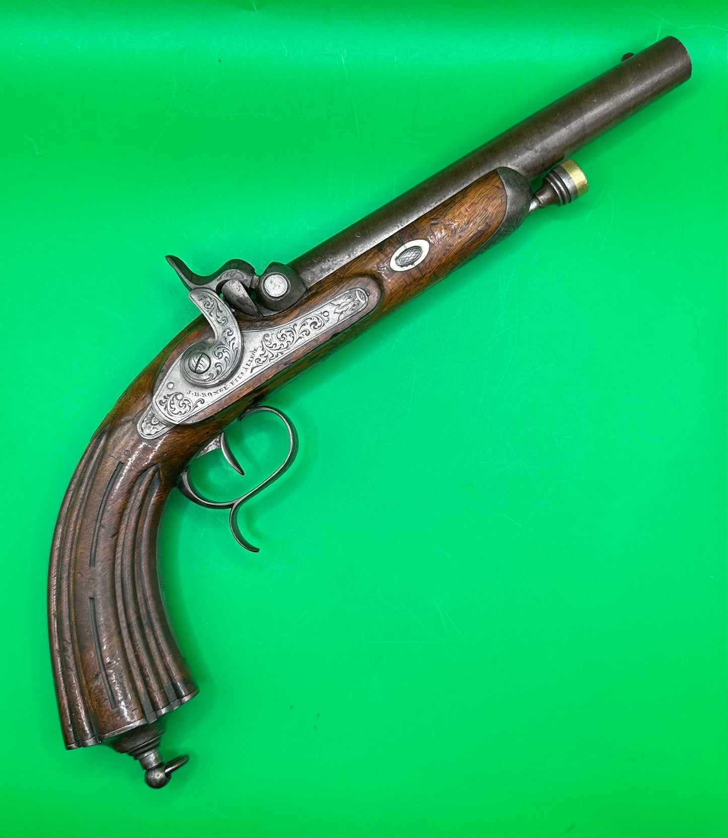 Belgian Rifled Officers Pistol By J B Ronge