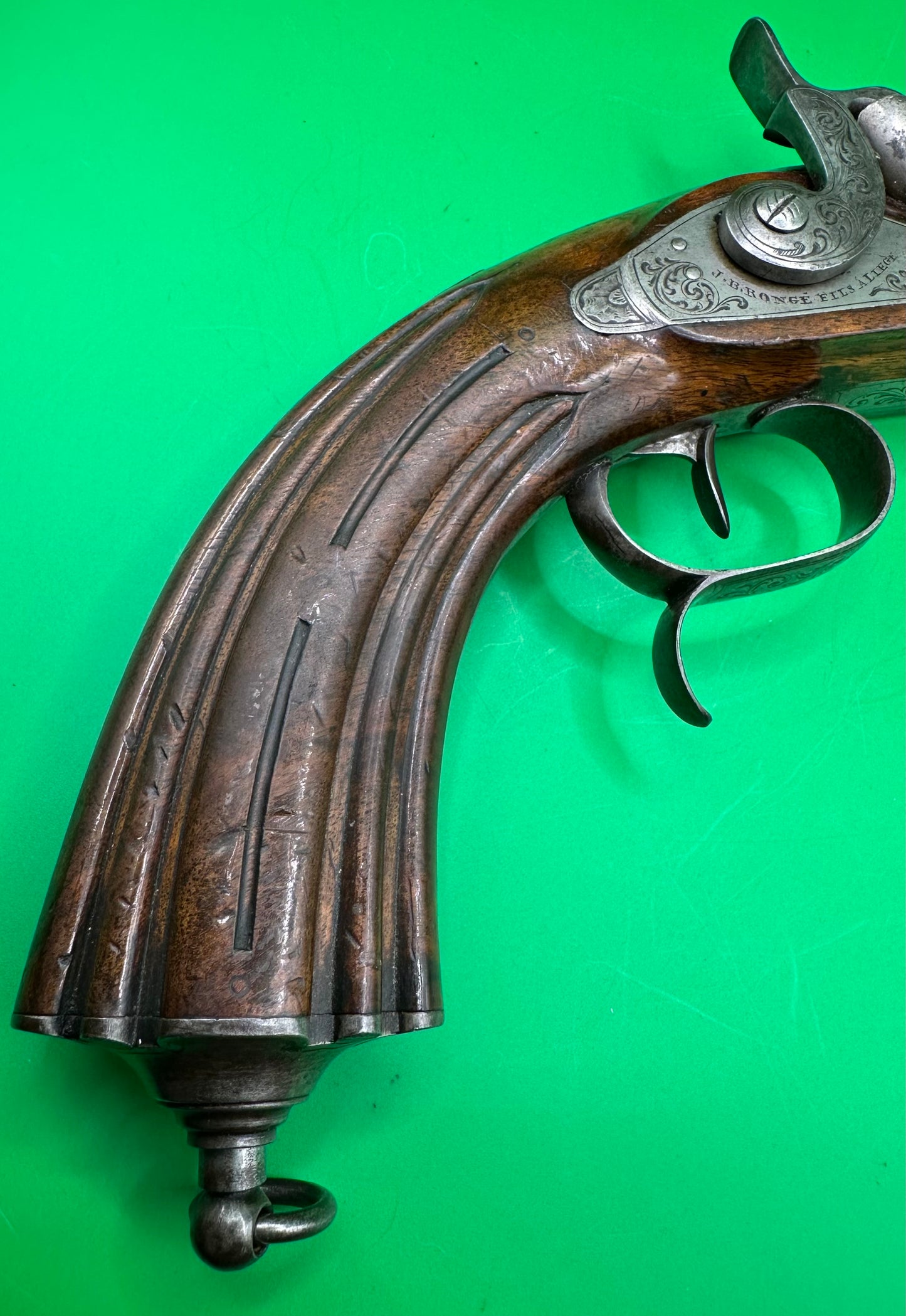 Belgian Rifled Officers Pistol By J B Ronge