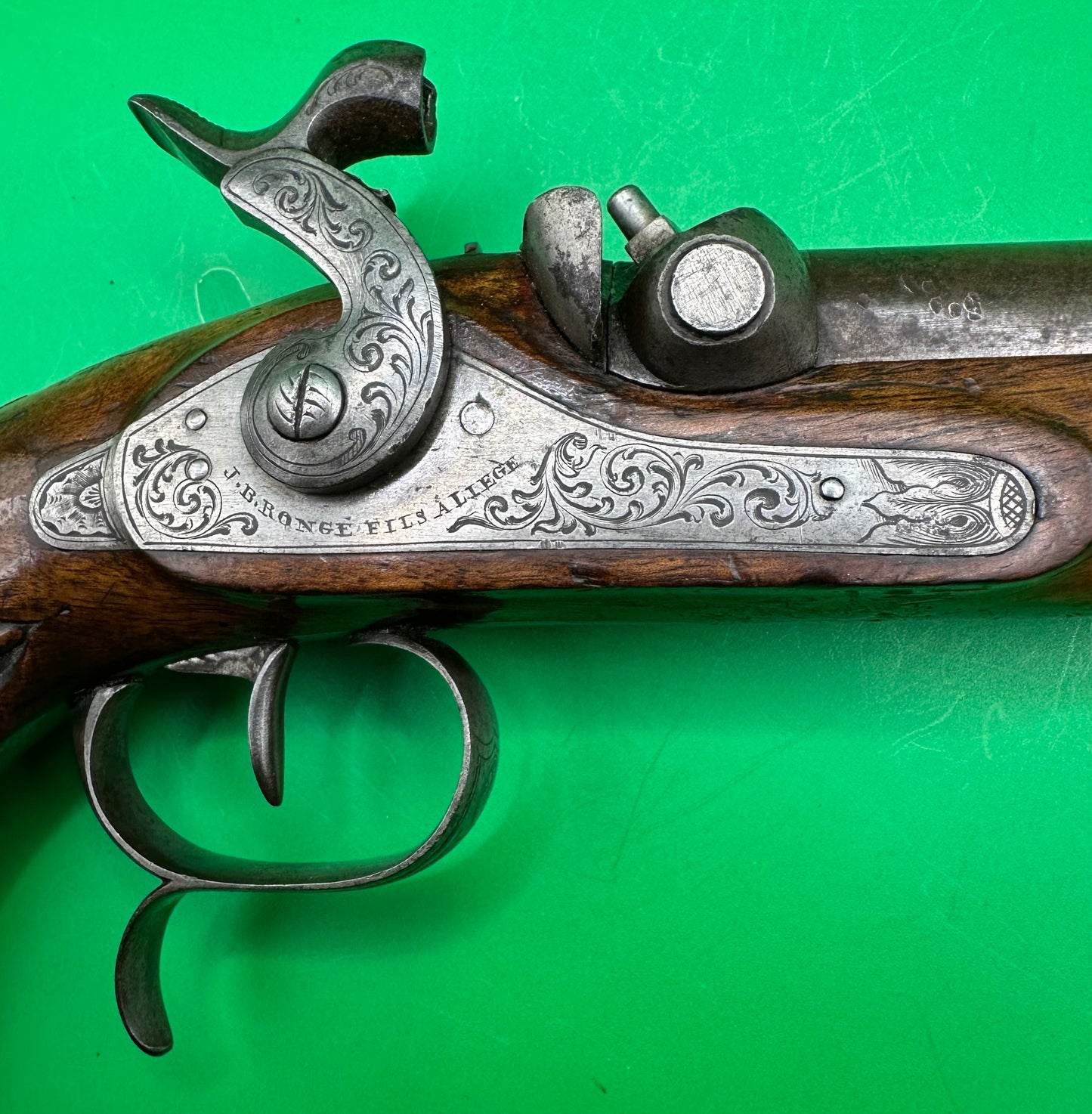 Belgian Rifled Officers Pistol By J B Ronge