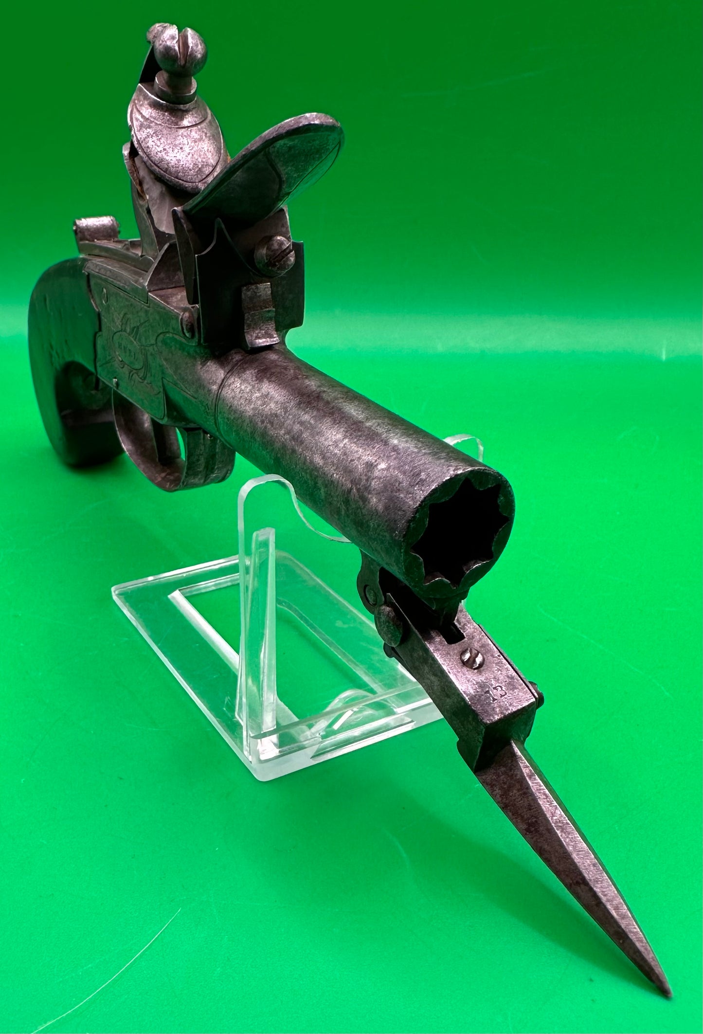 Flintlock Bayonet Pocket Pistol By G & J Wallis - Hull