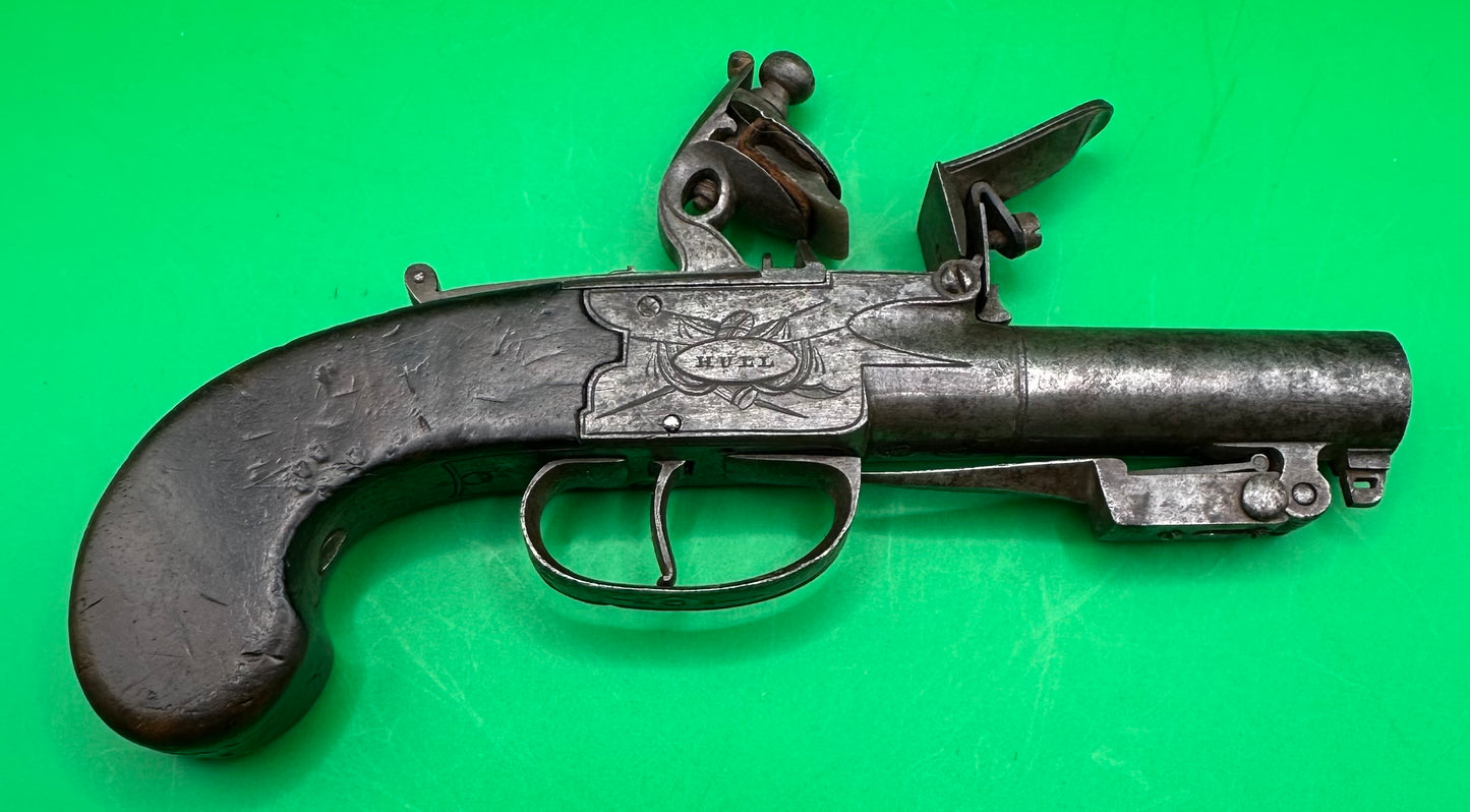 Flintlock Bayonet Pocket Pistol By G & J Wallis - Hull