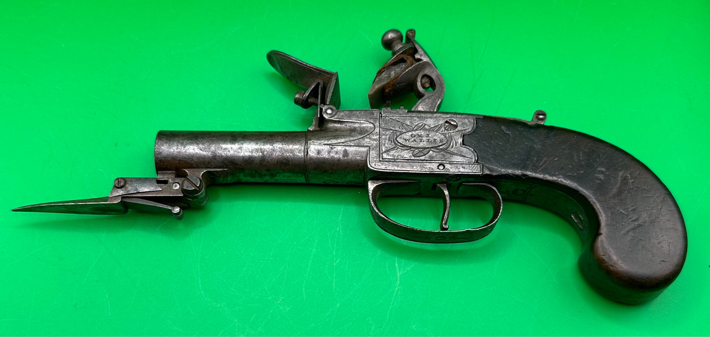 Flintlock Bayonet Pocket Pistol By G & J Wallis - Hull