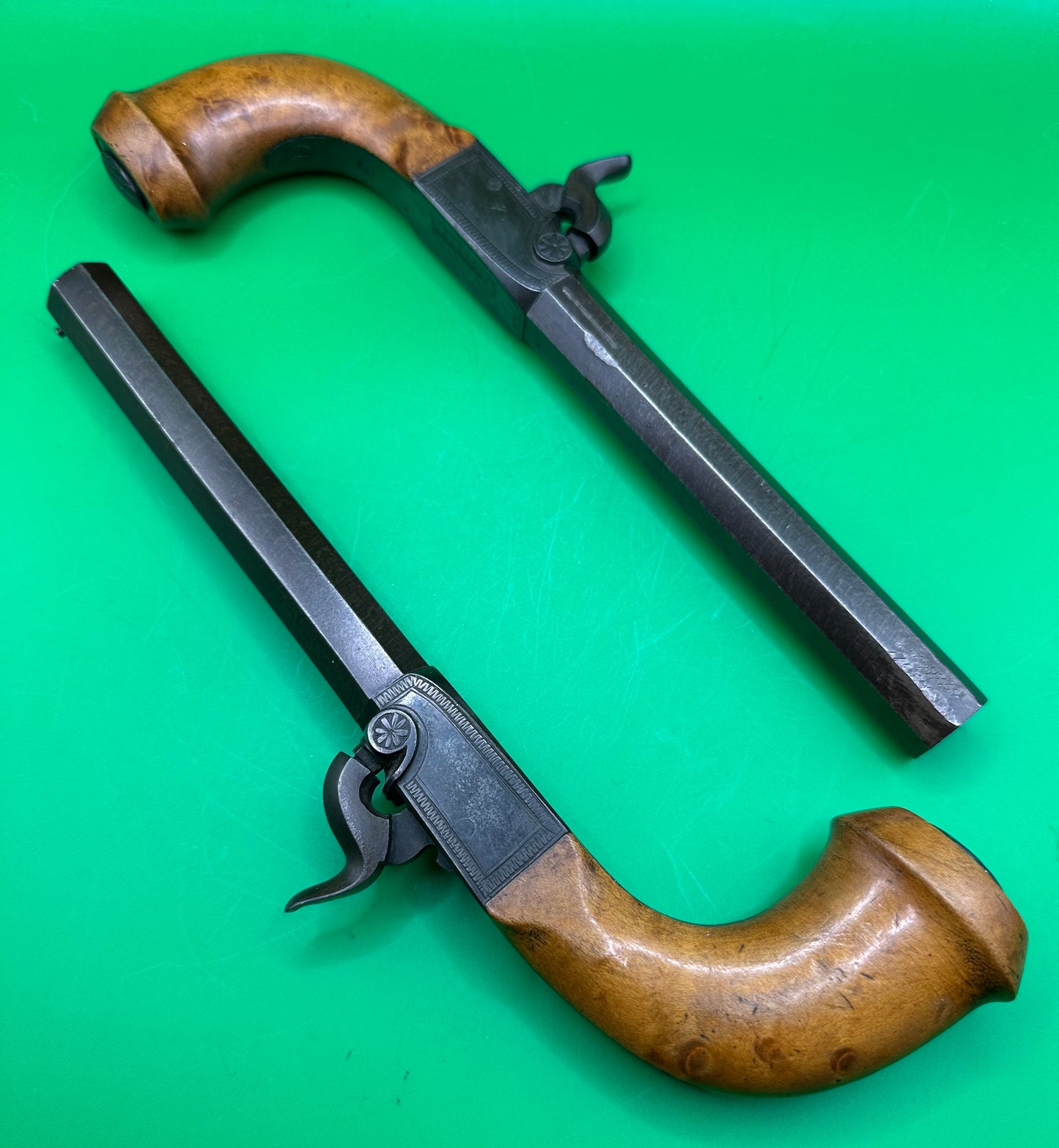 Beautiful Pair of Rifled Boxlock Pocket Pistols