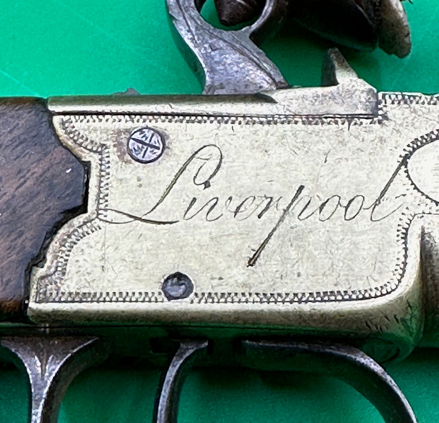 Pair Of All Brass Flintlock Pocket Pistols E Joseph, Liverpool